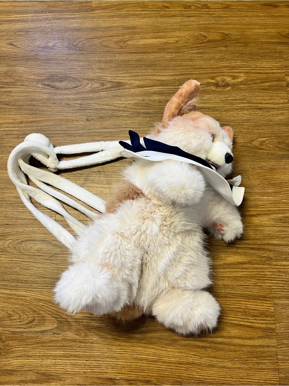 Chongker Realistic Corgi Plush Dog Backpack Sailor Collar Kawaii Bag